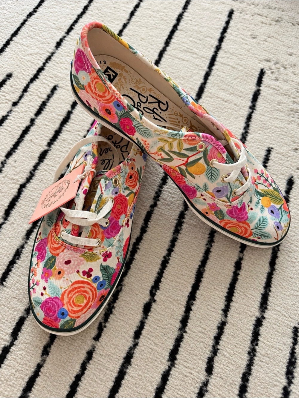 NEW Keds Rifle Paper Co Floral Canvas Lace-Up Sneakers Size 9